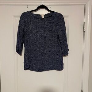 H&M Speckled Navy Blouse